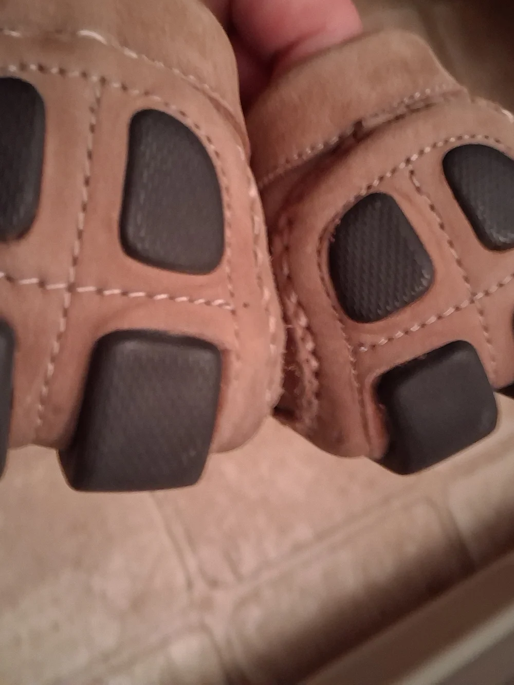 Clarks Perforated Suede Slip-On Loafers in Light Brown